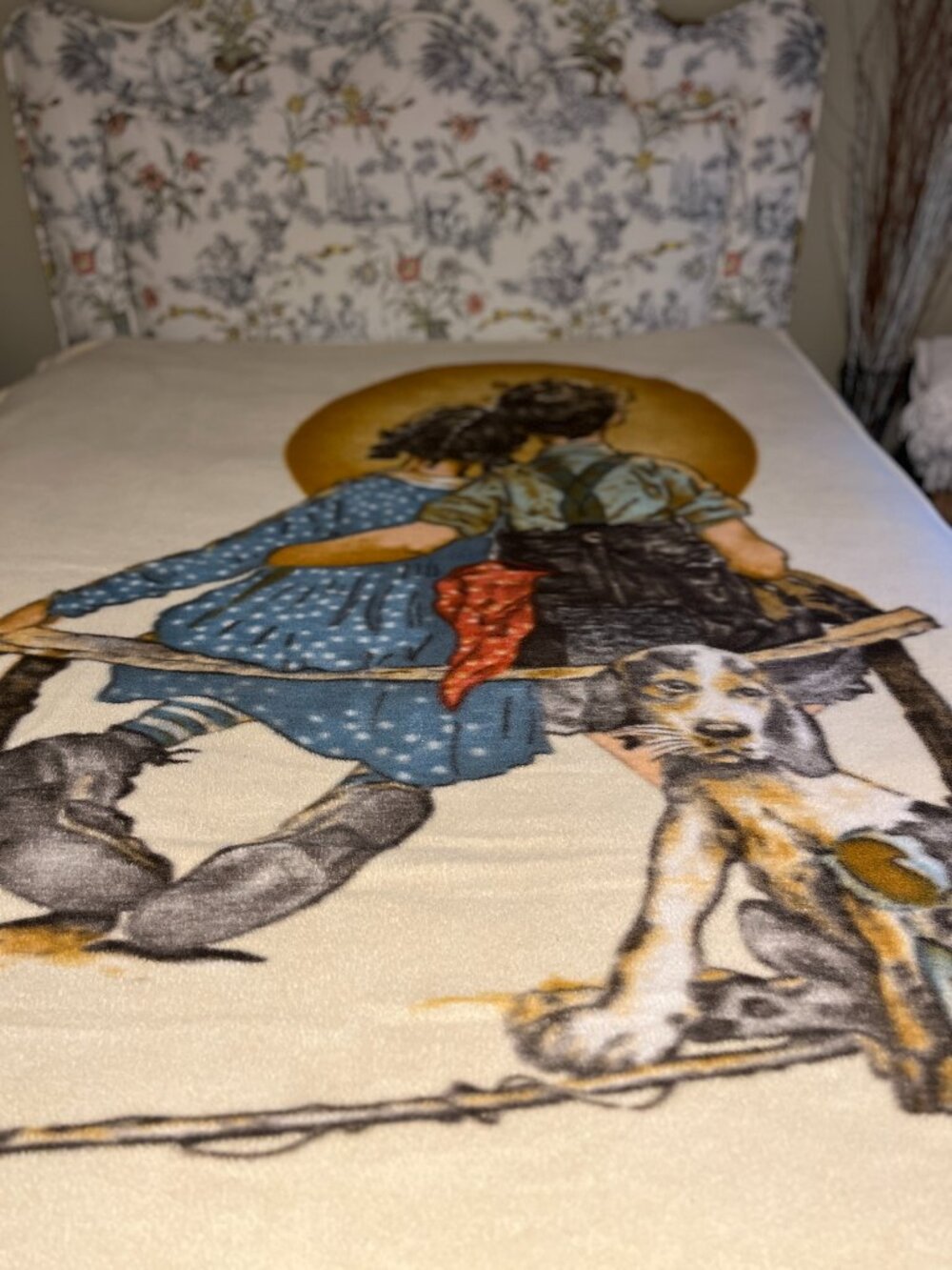 VINTAGE NORMAN ROCKWELL THEME TWIN BLANKET BY REVERT